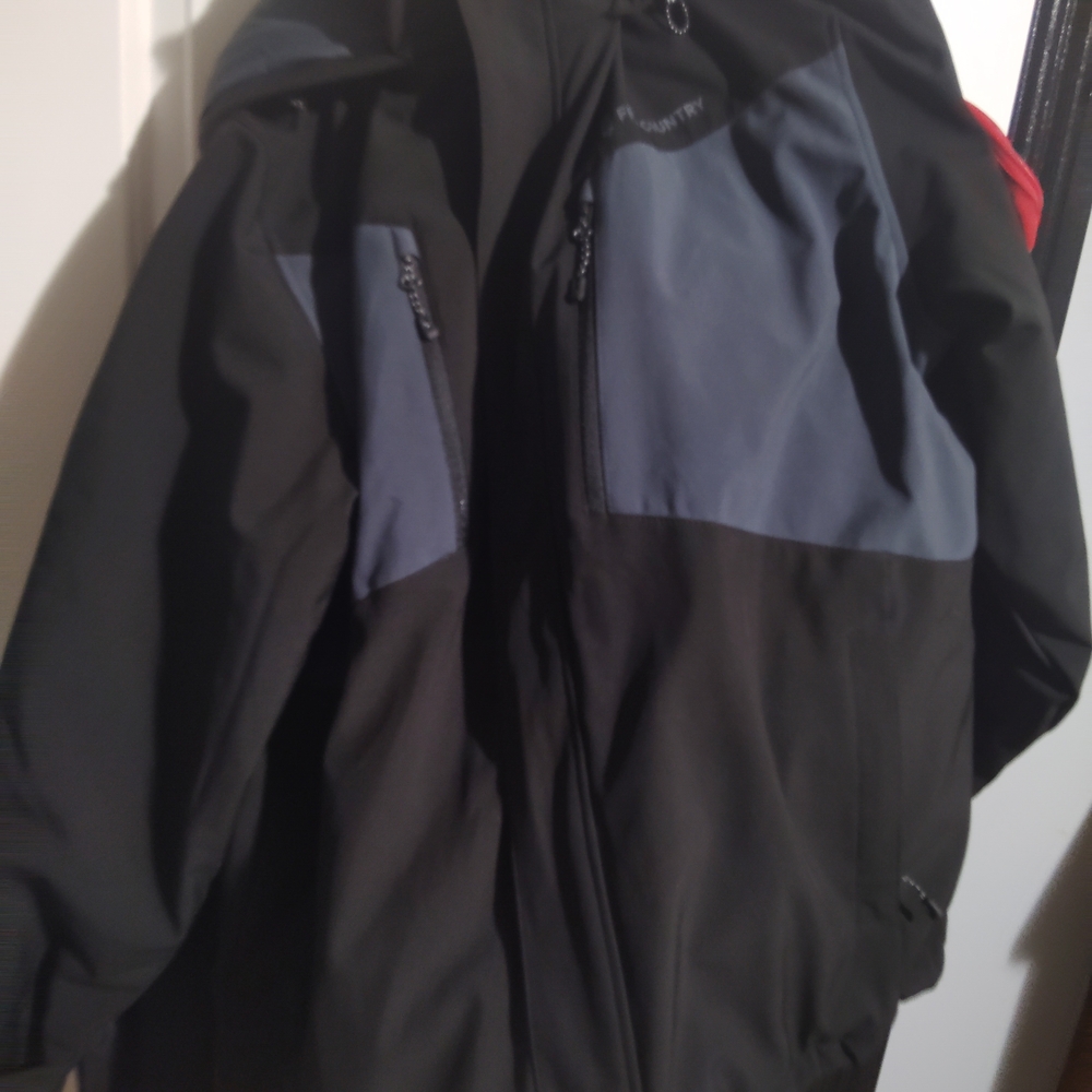 Free Country Men's Black and Dark Gray Performance Jacket